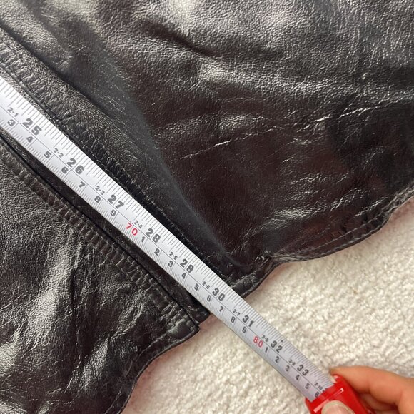 VTG 725 Original Biker Leather Bomber Jacket Motorcycle Black /Yellow Men L Read - Picture 9 of 15